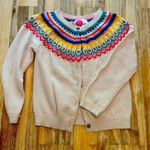 Mini Boden Fair Isle Girls Sweater Cardigan (4-5)